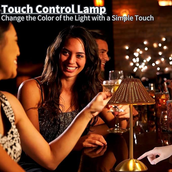 Bohemian Rattan Creative Table Lamp LED Rechargeable Table Lamp Decoration Home Decoration Night Light Ambient Light