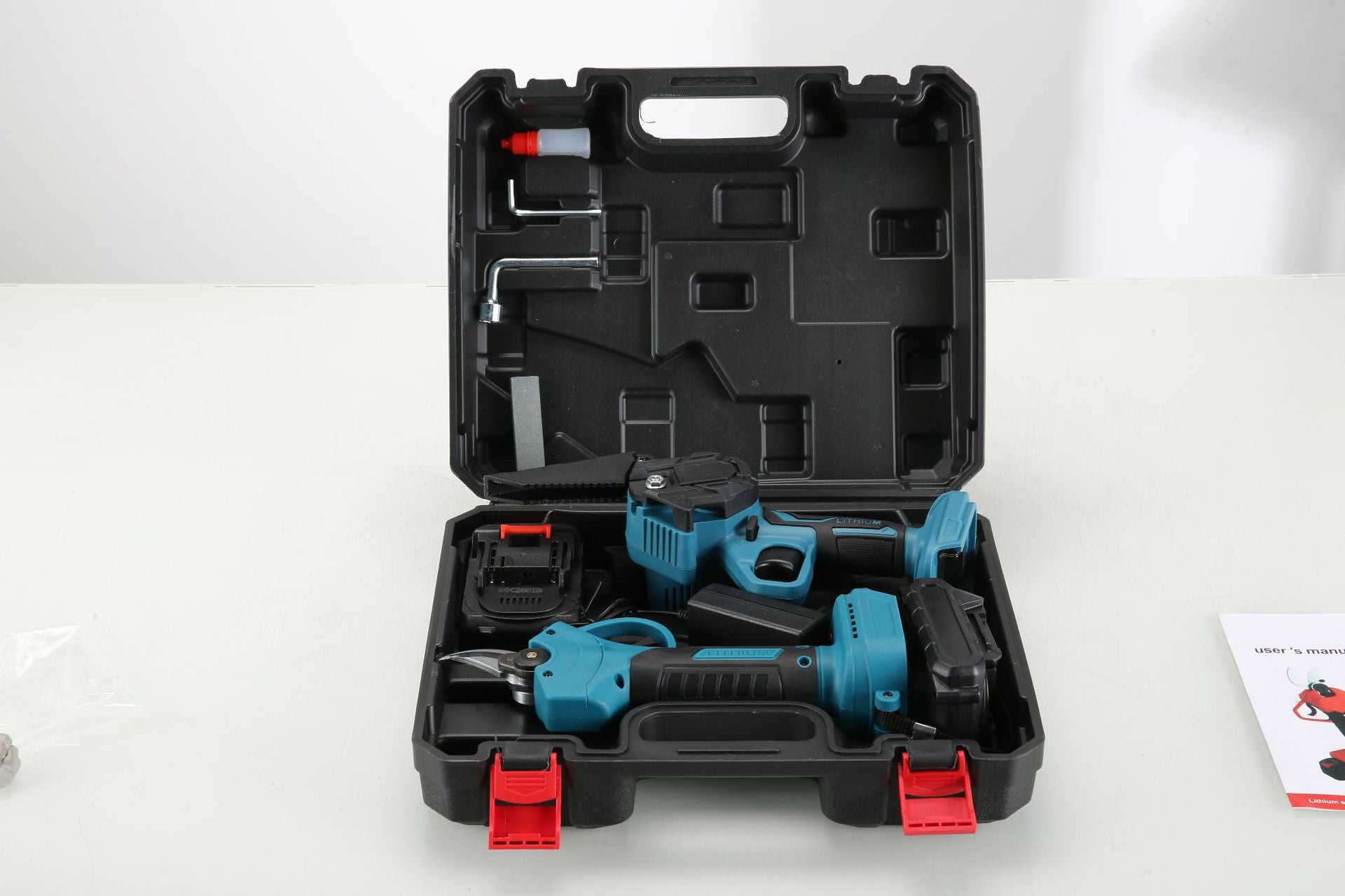 New Multifunctional Handheld Lithium Battery Pruning Shears Household Mini Electric Chainsaw Two-piece Set Electric Garden Branch Shears