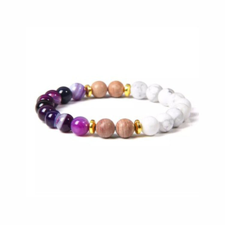 Popular Natural Stone White Pine Gold Flakes Bracelet Bracelet Unisex Bracelet Manufacturer Direct Sale