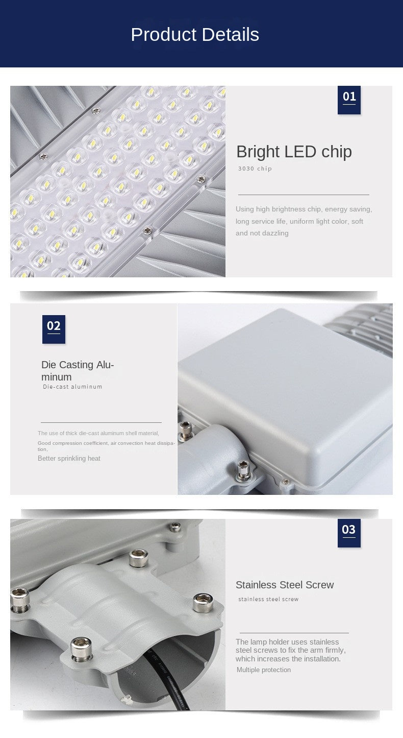 Blast Project Solar Garden Lights Waterproof LED Street Lights for New Rural Factory District IP65 Rating-Wholesale