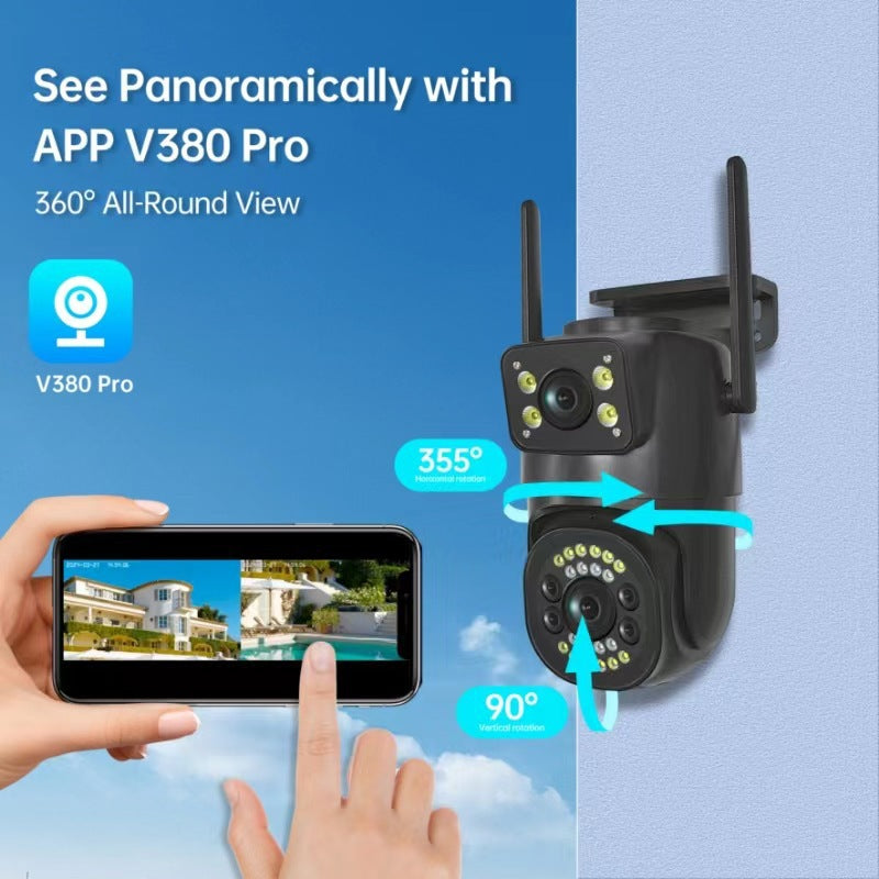 V380Surveillance Camera Wholesale Outdoor360Rotating camera binocular high-definition surveillance camera