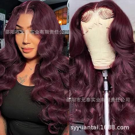 13x4 Body Wave Lace Front Wig Reddish Brown Synthetic Wigs