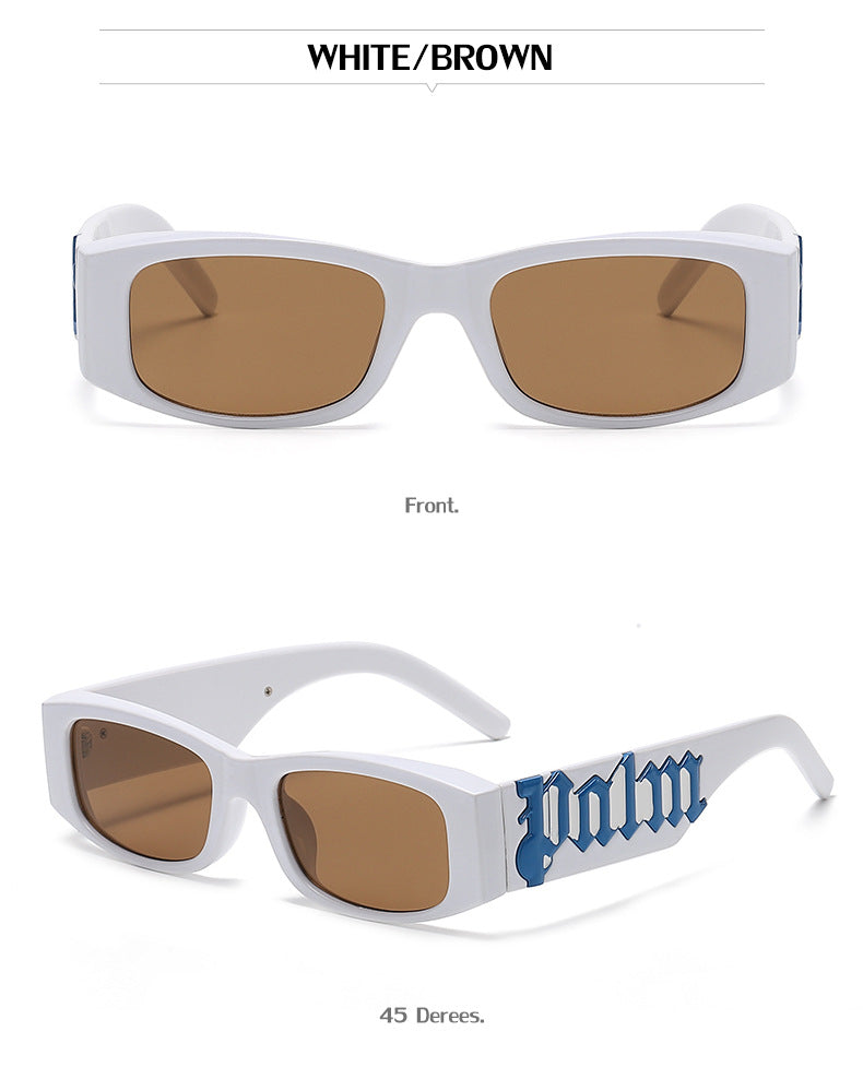 European and American Style Small Frame Sunglasses for Women Wholesale Fashion Wide Leg Sun Protection Sunglasses for Men UV Protection