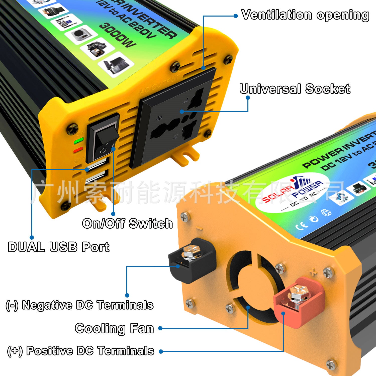 Legendary Generation Car Inverter DC12V Turn AC220V/110V 300W Double USB Mouth car inverter