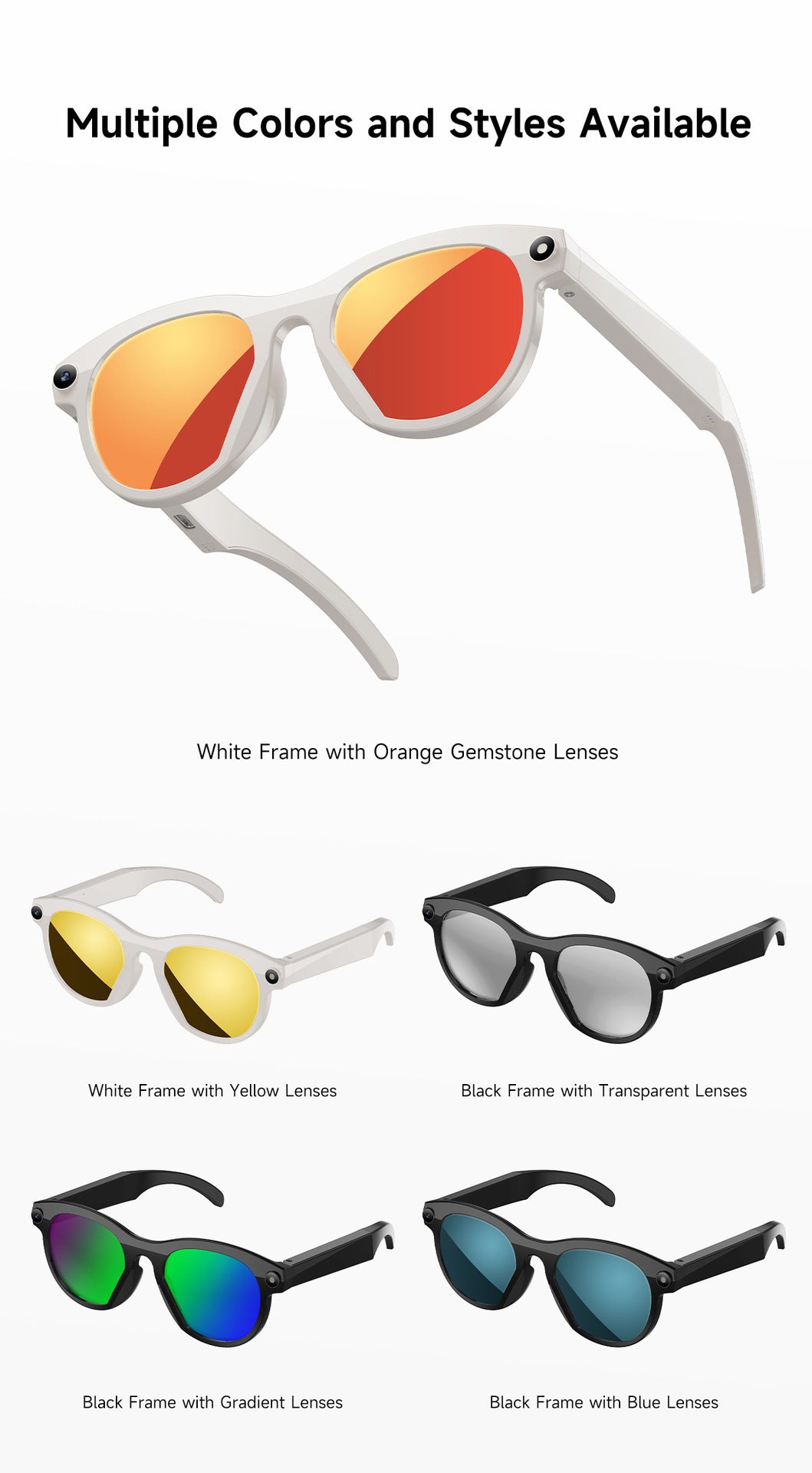 M88Smart Glasses200100 Megapixel Camera with Image Stabilization1080P Video Recording AI Simultaneous Translation Character Recognition