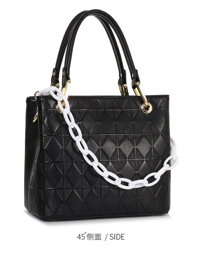 Fashion Quilted Handbag Simple Versatile Design Textured Fashion Single Shoulder Crossbody Women's Bag