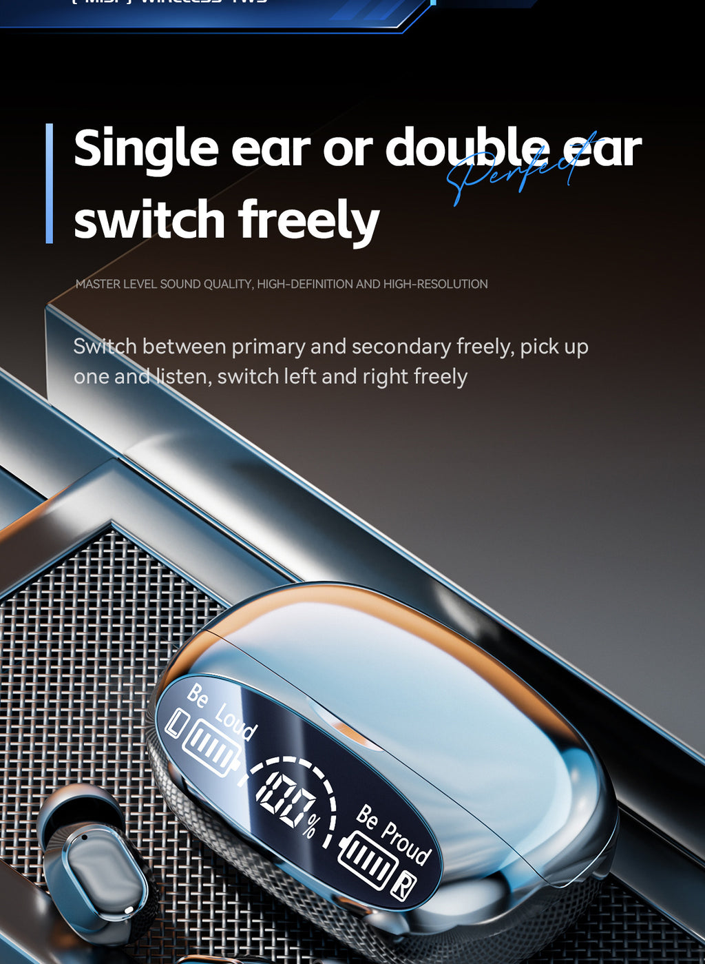 New M151Digital Display Headphones Ultra-Long Battery Life Mini In-Ear Comfortable Long-Wear Private Model Wireless Bluetooth Earphones