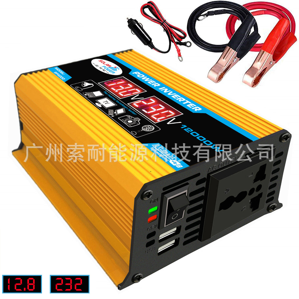 Vehicle Inverter300W 12V Turn110V 220V Dual Voltage Display Export to Southeast Asia E-commerce