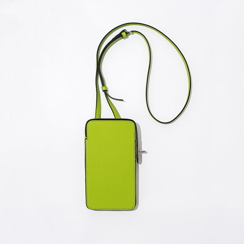 New Fashion Versatile Lock Buckle Phone Bag Solid Color Palm Print Box Bag Simple Mini Crossbody Bag for Women
