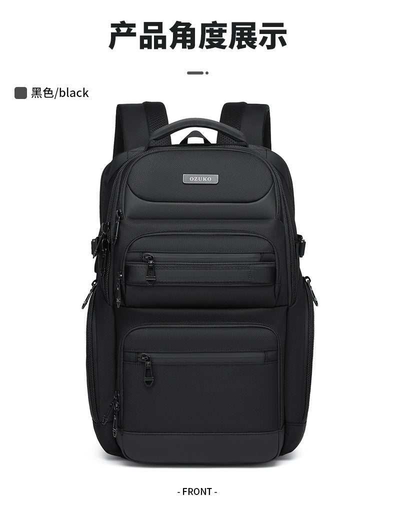 OZUKO Business Backpack Men's Computer Backpack Waterproof High-end Business Travel College Student Commuting School Bag