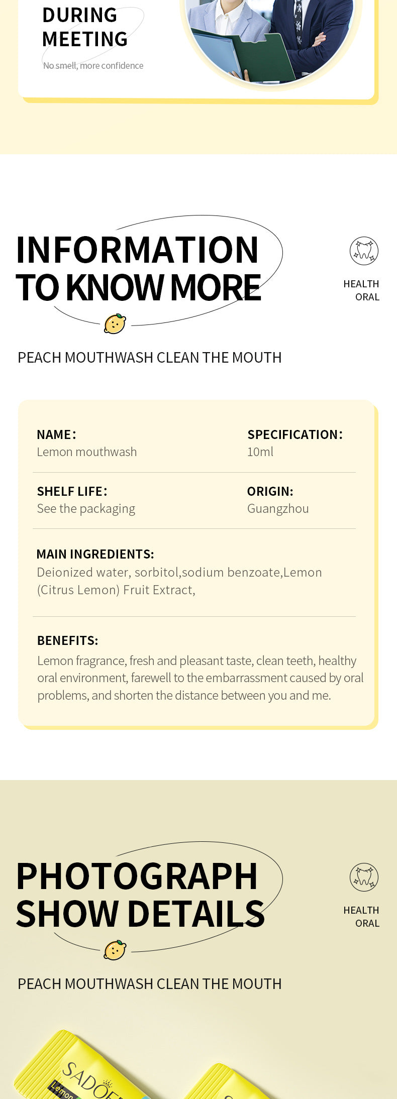 Cross-border Lemon Mouthwash Strips Oral Care Disposable Portable Cleaning Export Manufacturer Wholesale