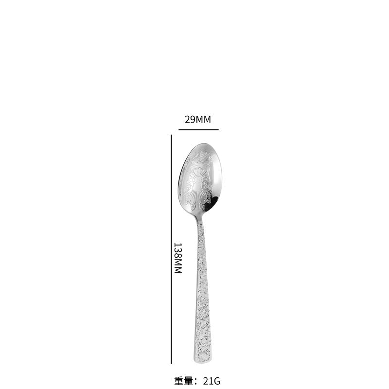 410Stainless Steel Tableware Restaurant Embossed Pattern Knife Fork Spoon24Western Steak Knife and Fork Set