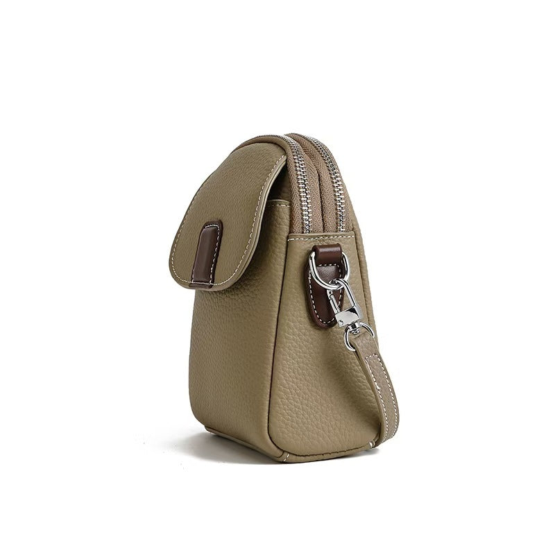 Genuine Leather Phone Bag for Women, Crossbody New Lightweight Bag, Summer Fashion Soft Leather High-End Mini Small Bag