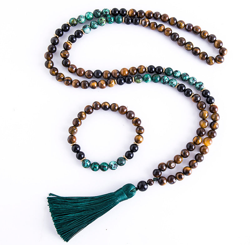 Popular Natural Tiger Eye Stone Alloy Bracelet Adjustable Braided Bracelet Factory Direct Sale