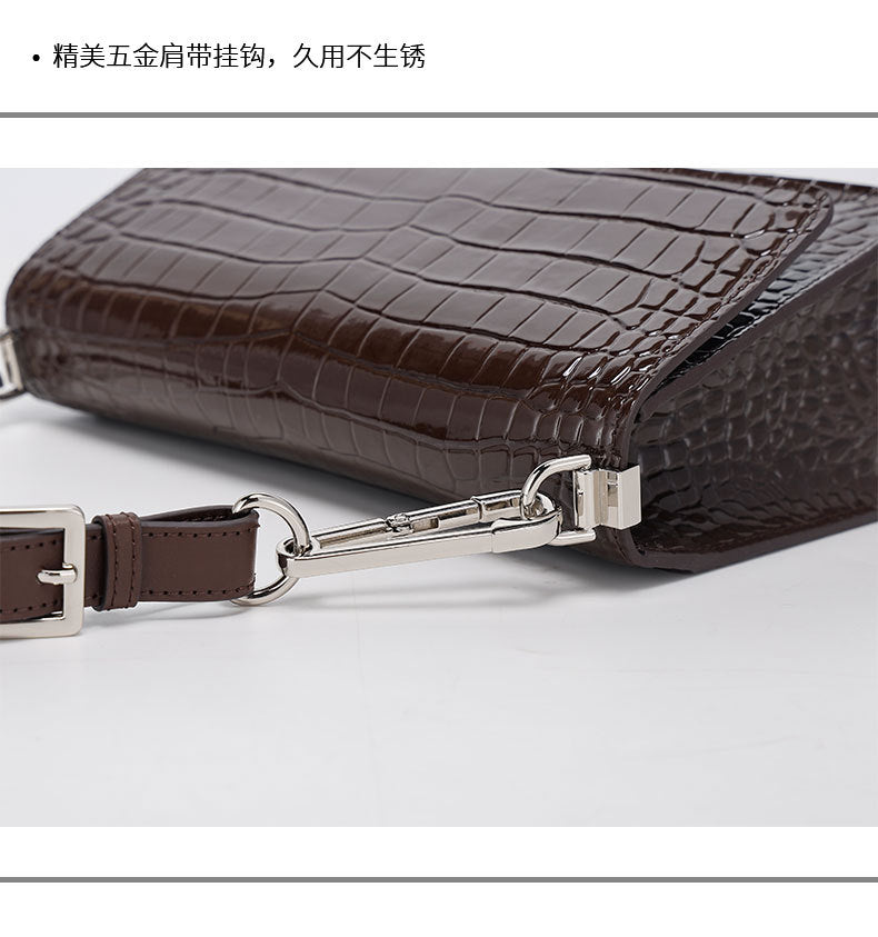 European and American Retro Trend Underarm Women's Bag Crocodile Pattern Single Shoulder Bag Versatile Fashion Crossbody Women's Bag