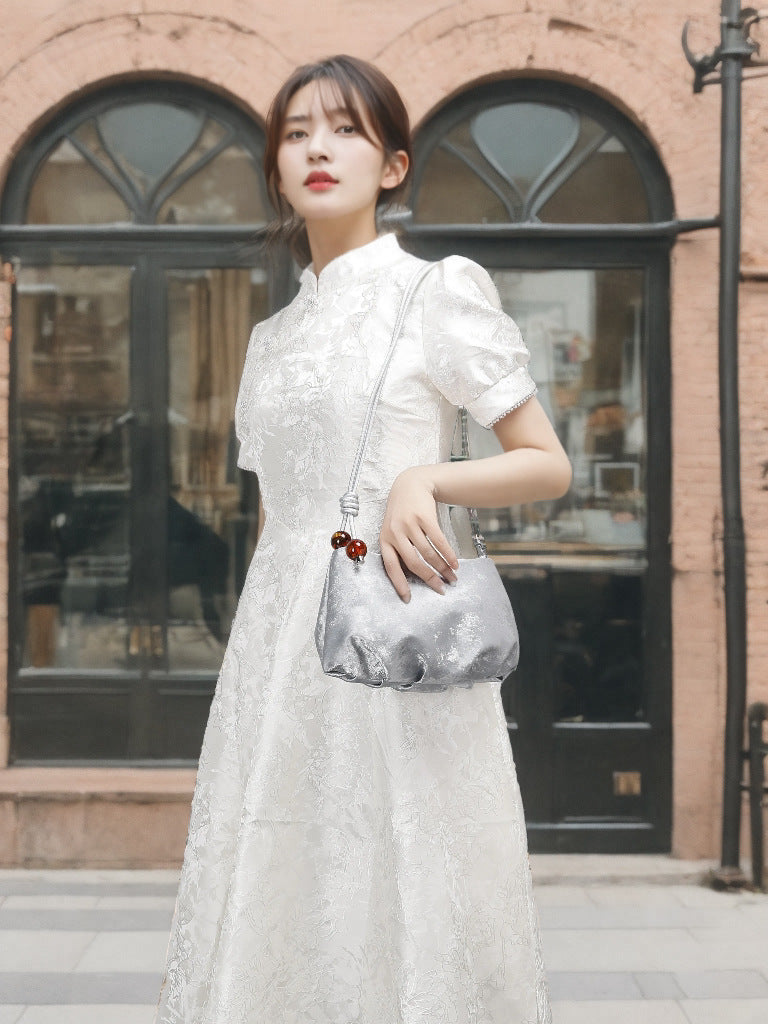 New Chinese Style Pleated Cloud Dumpling Bag Versatile Design Single Shoulder Women's Bag Textured Fashion Crossbody Women's Bag