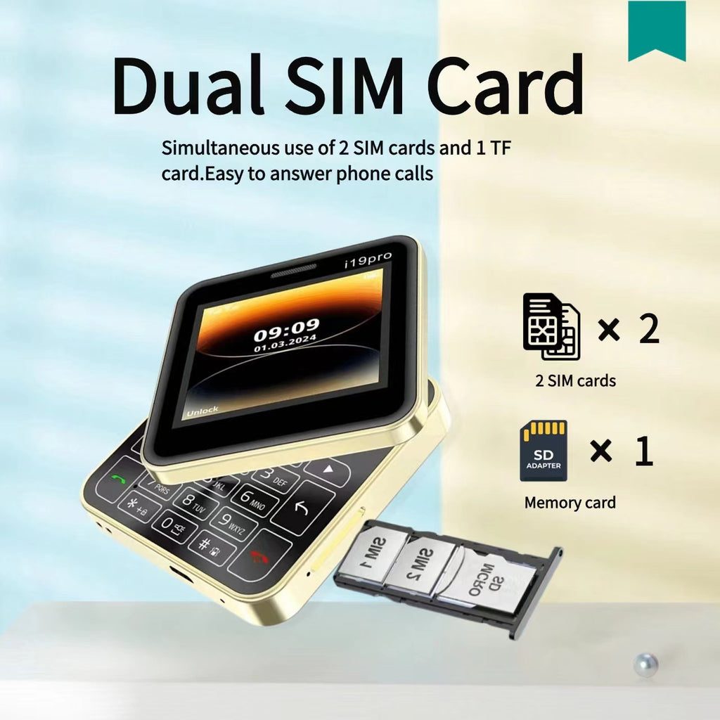 New i19pro Dual SIM Mobile Non-Smartphone,Rotating Phone Buttons for Elderly2G Mobile phone