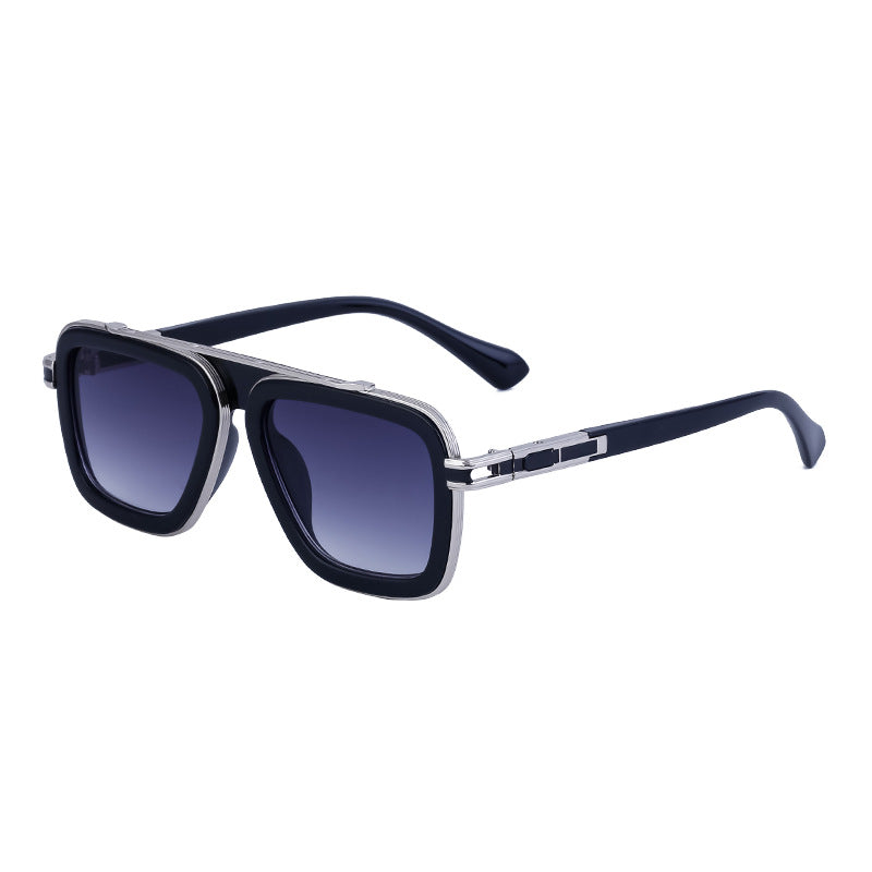 European and American Retro Square Frame Sunglasses for Men, Trendy European and American Punk Style, Internet Celebrity Same Style Sunglasses for Women ins Wind shades