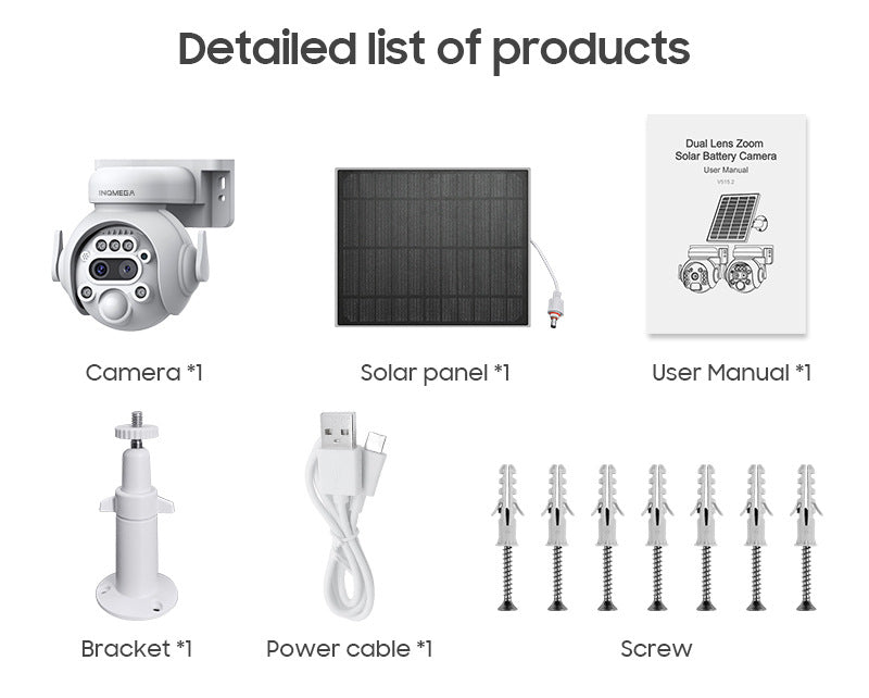 4G Solar Camera Camera6MP High Definition Full Color Camera122x Zoom Outdoor Surveillance Dome Camera