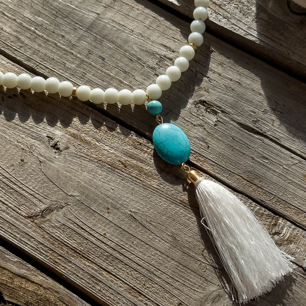 Simple Colorful Beaded Tassel y Chain Necklace Elegant Versatile Diamond-Studded Sweater Chain Jewelry