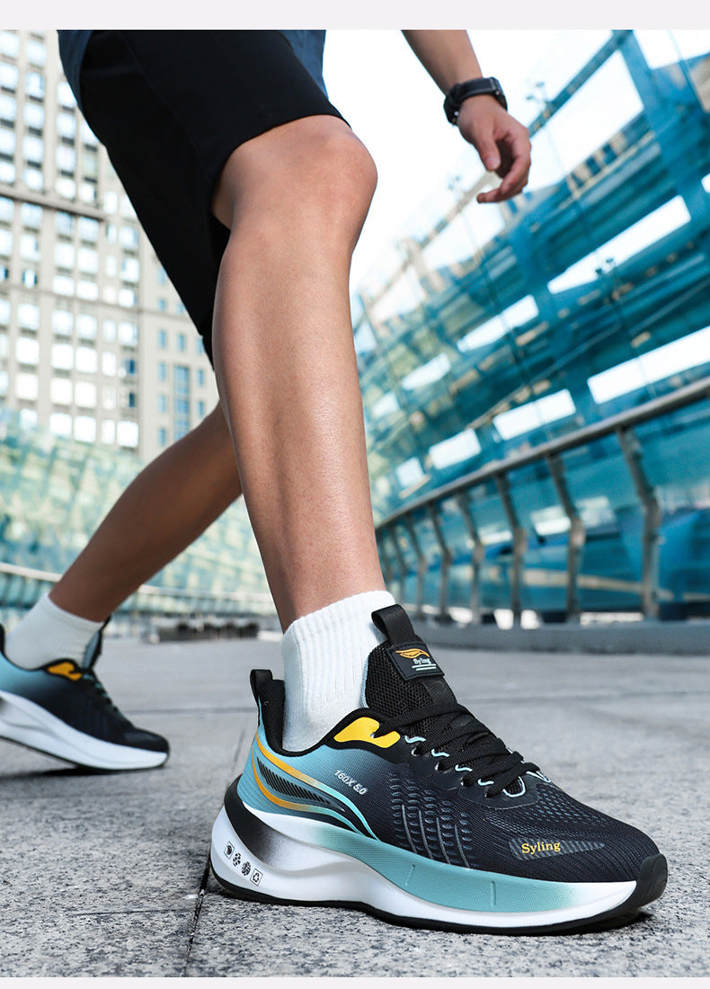 Large Size Summer Jacquard Mesh Breathable Youth Shock Absorption Sports Shoes Student Outdoor Racing Running Shoes