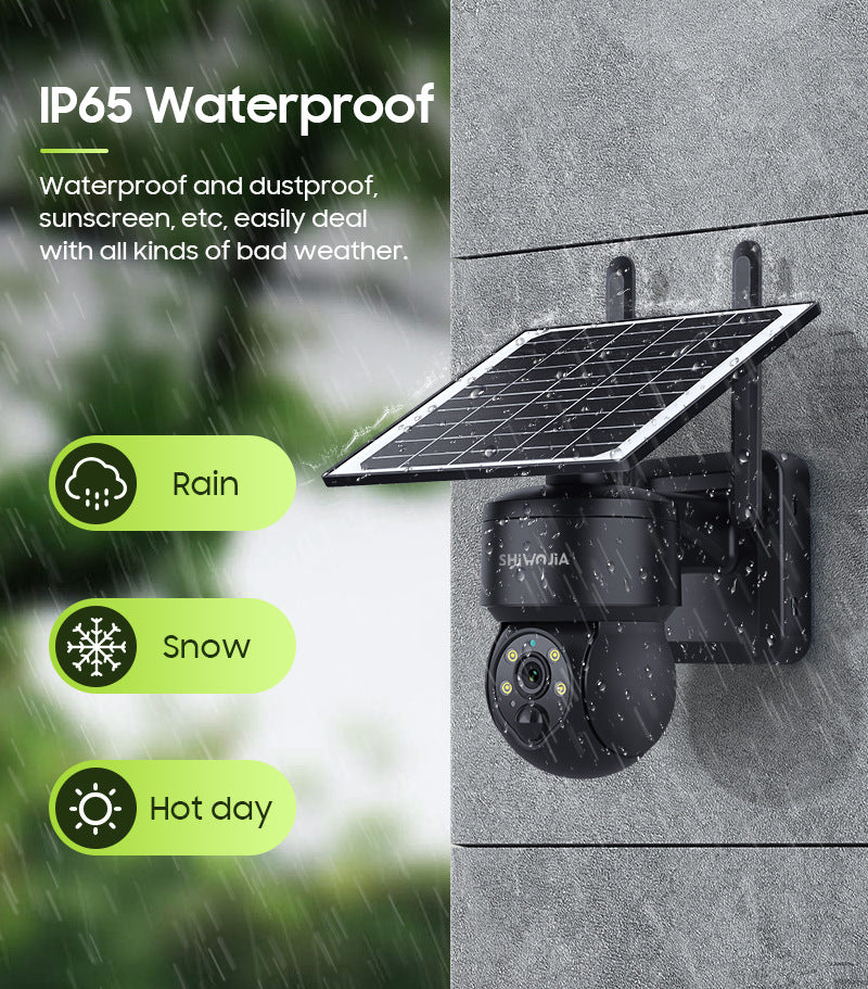 4G Solar HD400Megapixel outdoor courtyard surveillance camera with infrared night vision PIR Detection