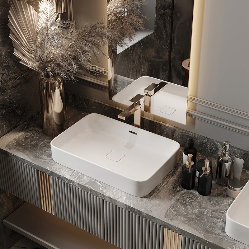 60 Inch Modern Stainless Steel MDF Luxury Double Sink Basin LED Mirror Wall Hung Bathroom Vanity Cabinet Set