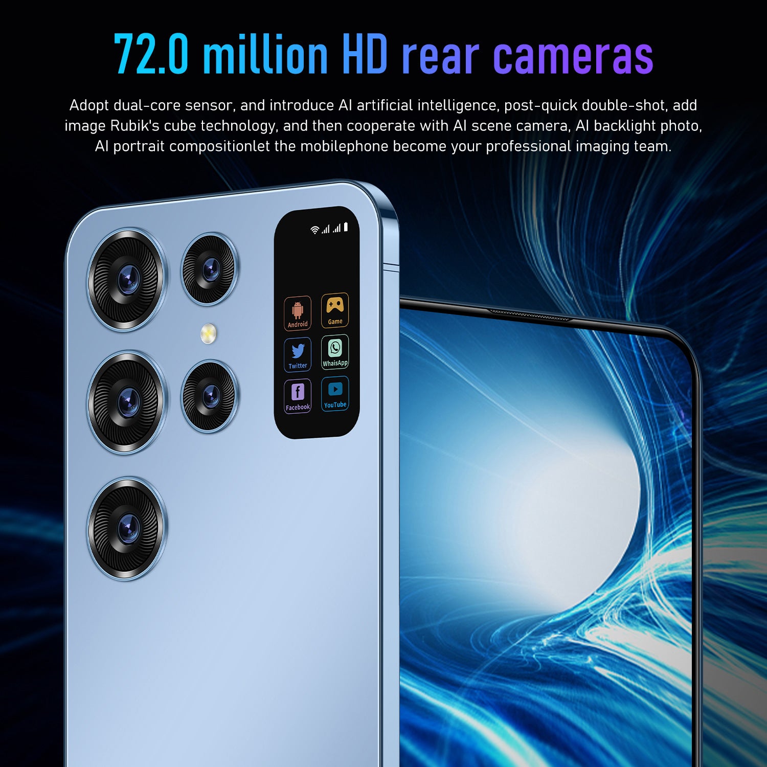 New S24 Ultra Android7.3Inch Perforated Large Screen Hot-Selling Bestseller5G Smartphone