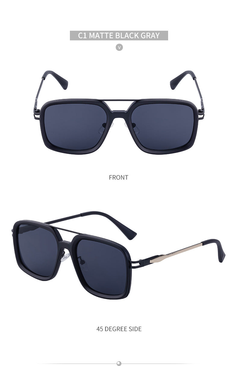 2025New style sunglasses for men with a high-end feel, vintage driving sunglasses, square frame glasses wholesale