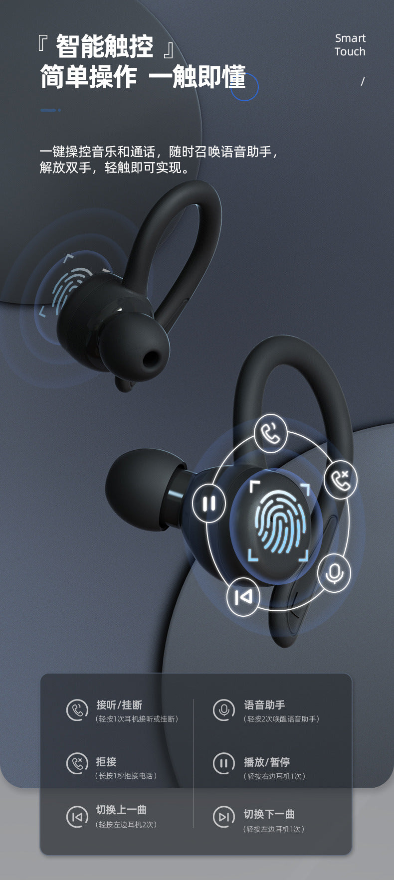 Hot-selling Wireless Bluetooth Sports Earphones High Sound Quality Over-ear Bluetooth Earphones Long Battery Life