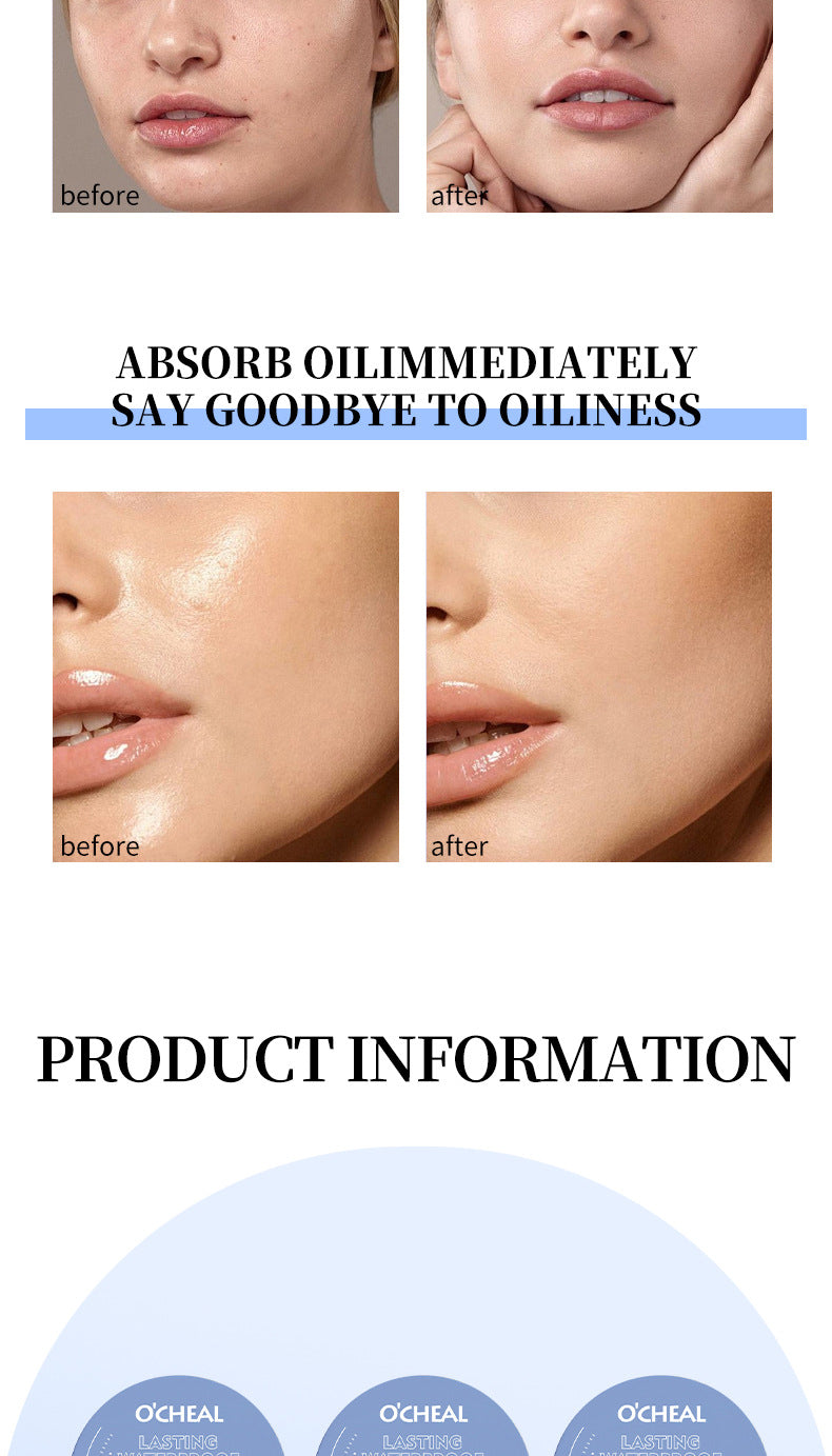 OCHEAL Ouqianya Oil Control Powder Long-lasting Waterproof Matte Setting Powder10g Packaging