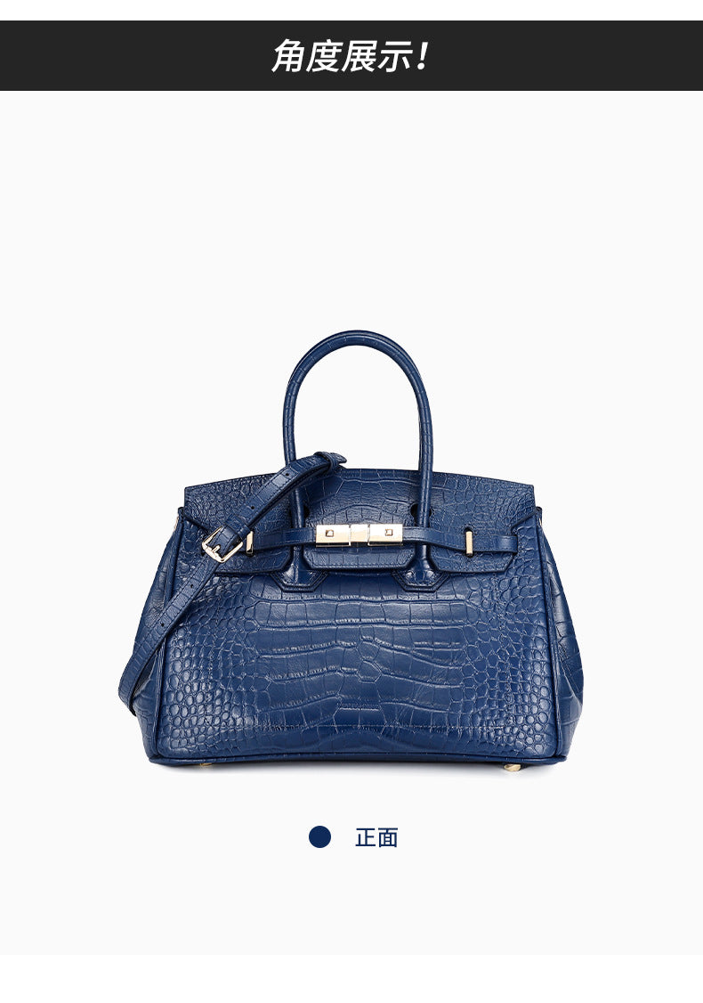 European and American New Style Platinum Bag Women Genuine Leather Handbag Fashion Women's Bag Crossbody Bag Niche Versatile Shoulder Bag Large Capacity