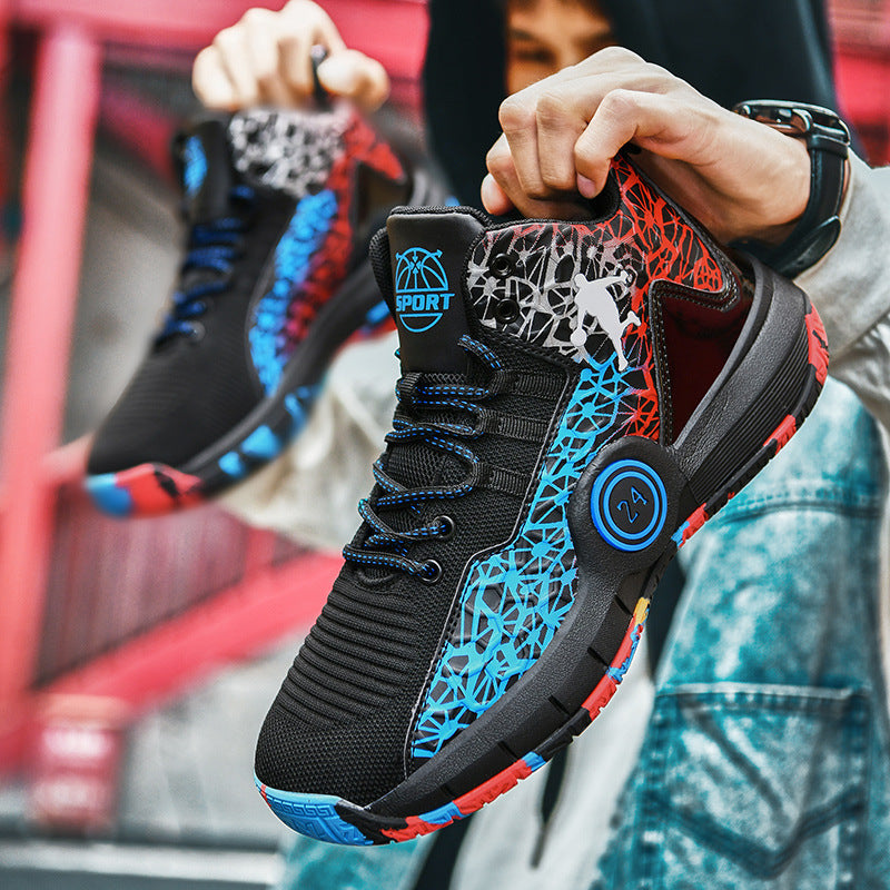 Youth Professional Basketball Shoes Men's Flyknit Mesh Sports Shoes Women's Student Trendy Practical Sneakers Wholesale