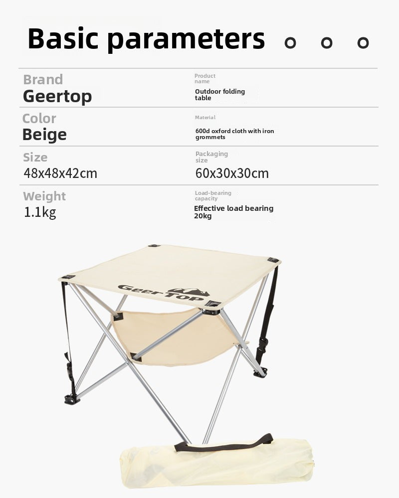 Camping Fabric Folding Table Camping Barbecue Stall Portable Mini Table Multifunctional Outdoor Picnic Table Outdoor Leisure