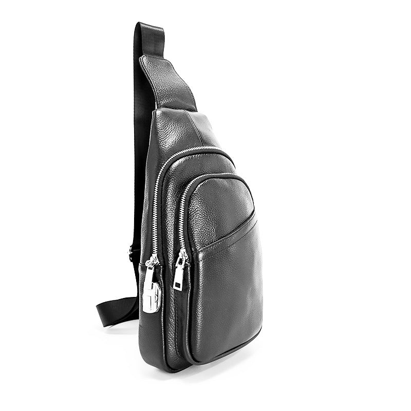 Anti-theft Bag Cowhide Chest Bag Password Lock Outdoor Sports Genuine Leather Single Shoulder Crossbody Bag Anti-theft Password Lock