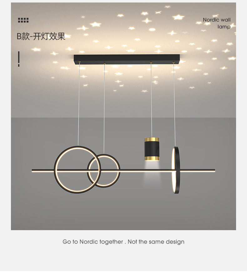 Living Room Pendant Light Modern Minimalist Lighting Internet Celebrity Light Luxury Nordic Lamp Creative Starry Sky Bedroom Bar Counter Dining Room Pendant Light