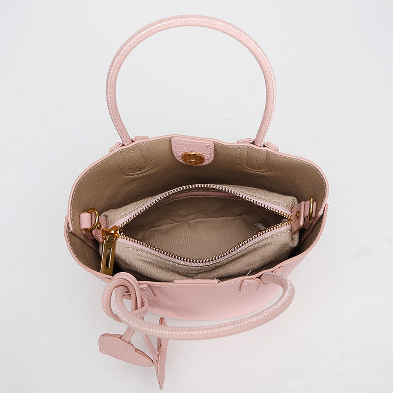 Korean Style Basket Handbag for Women, Versatile Bucket Crossbody Bag, Spring and Autumn Textured Trendy Shoulder Bag for Women