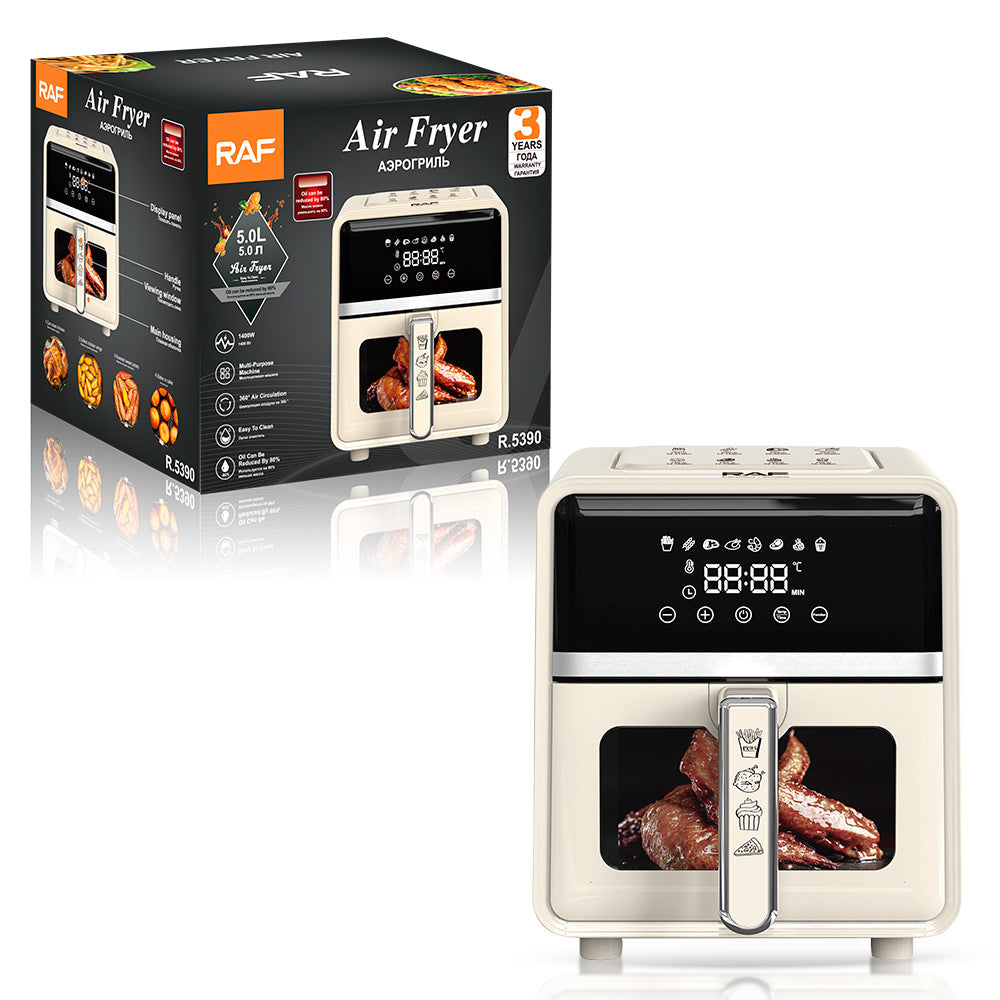 RAF European Standard Large Capacity Household Oil-Free Fryer Smokeless Electric Grill Electric Cooking Pot Air Fryer5L