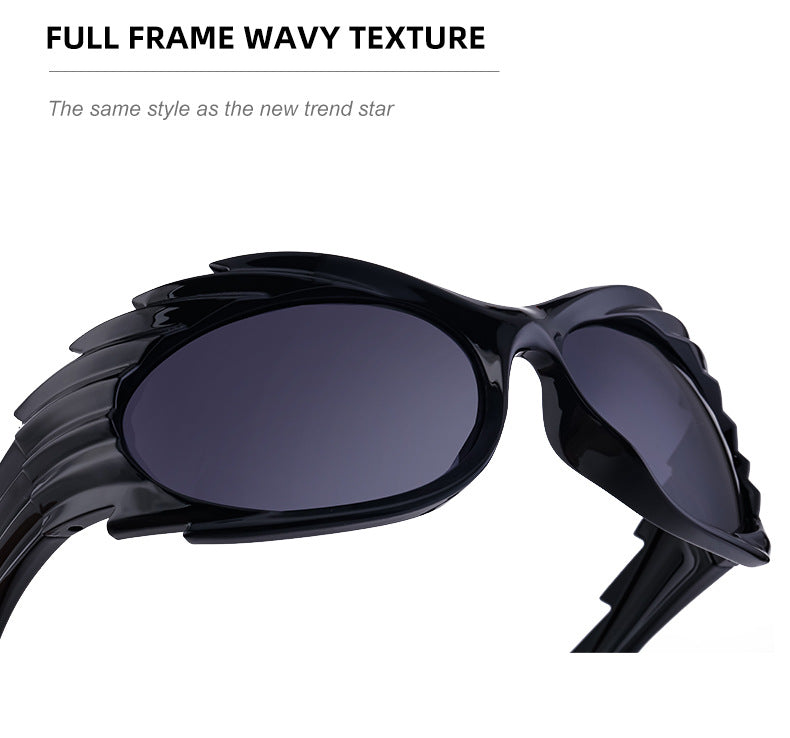 Europe and America Y2K Millennium Windproof Sunglasses for Women Trendy Personality Irregular Shape Sun Protection Sunglasses for Men Cycling Sports Glasses