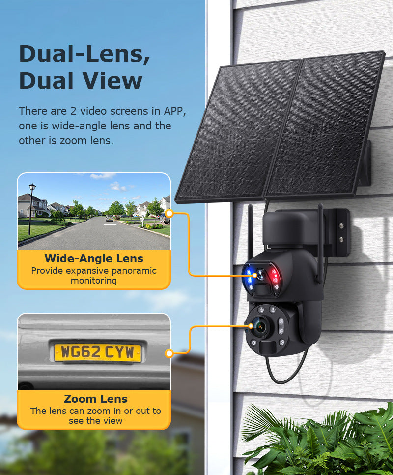 600Wan HD Solar Outdoor Low Power Binoculars3610x Zoom Camera4G Wireless Surveillance Bullet Camera