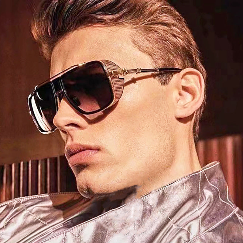 European and American Steampunk Sunglasses for Men, UV Protection, Full Coverage, Sunscreen Sunglasses for Women, Trendy Wholesale Glasses