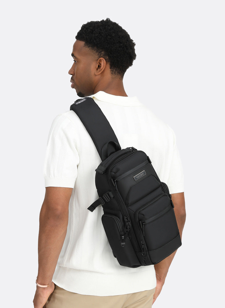 Trendy Men's Chest Bag Crossbody Bag Lightweight Multifunctional Waterproof Travel Portable Sling Bag Casual Men's Bag High-end Feel