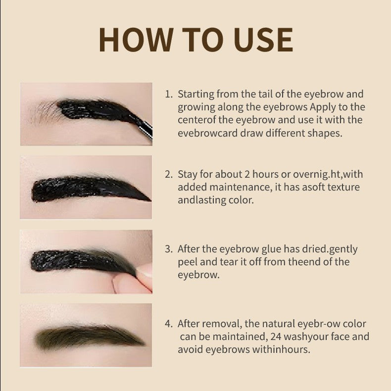 Ouqianya Peel-off Eyebrow Dye Cream Waterproof Sweatproof Long-lasting 3D One-line Eyebrow Packaging