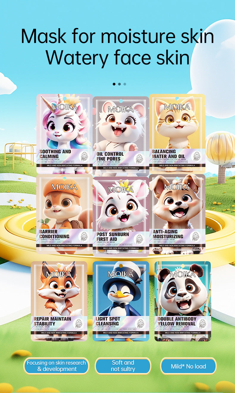 MOIKA Full Pore Shrinking White Tiger Mask Hydrating3D Animal Quality Oil Control Moisturizing Skin Care