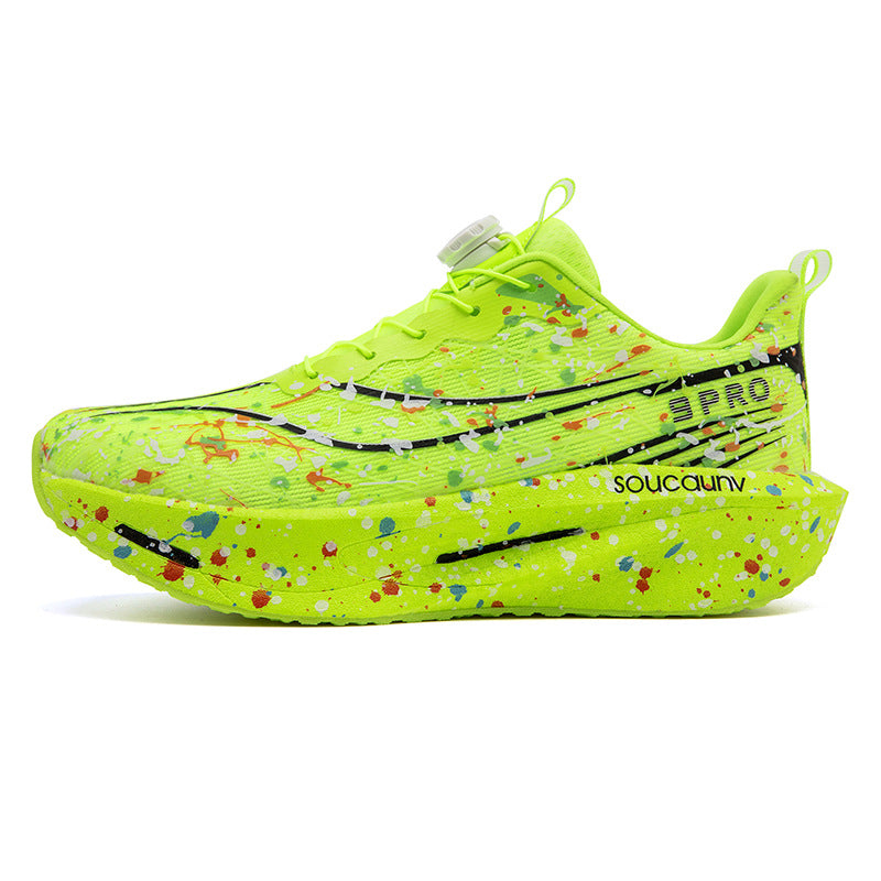 Youth Fashion Luminous Camouflage Running Shoes for Men and Women New Casual Shoes Carbon Plate Real Soft Sole Rotating Buckle Sports Shoes