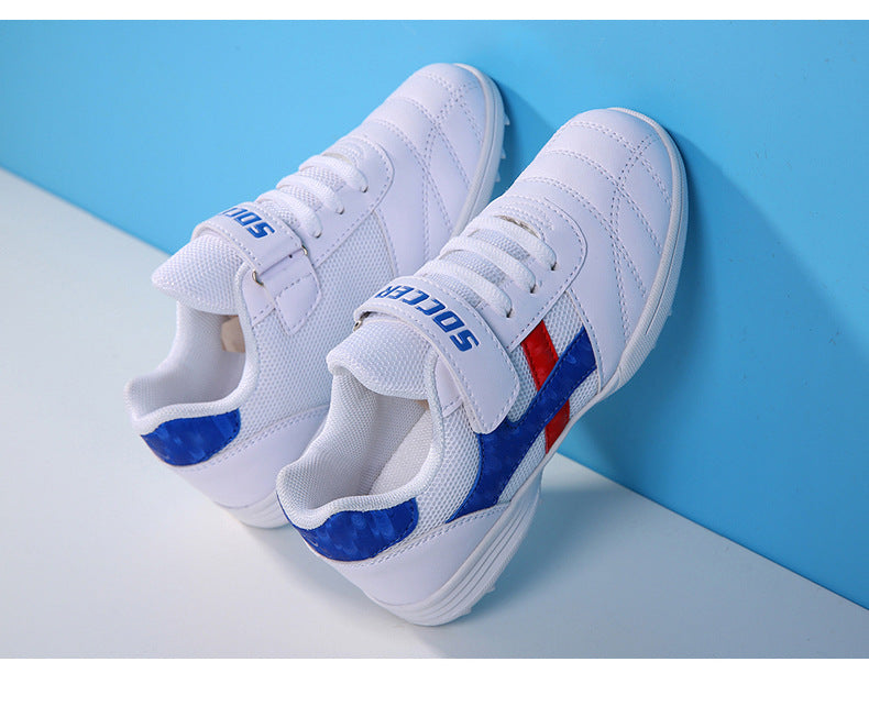 New football shoes for men and women with Velcro for children TF Broken Nail Style Youth Student Grassland Flat Training Shoes