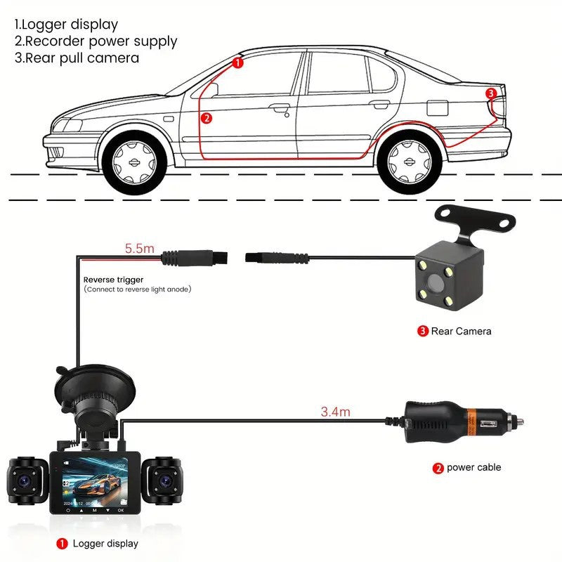 New S7Sanlu Dash Cam Private Model Car Camera Parking Monitoring HD Night Vision1080P