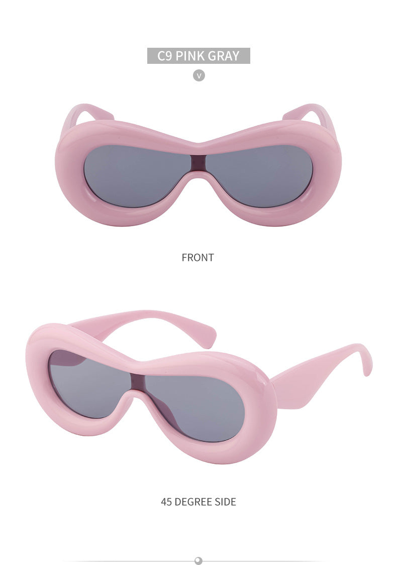 Europe and America Y2K Sunglasses for Women Trendy One-Piece Sunglasses Party Quirky Street Style Fashion Women's Glasses Wholesale