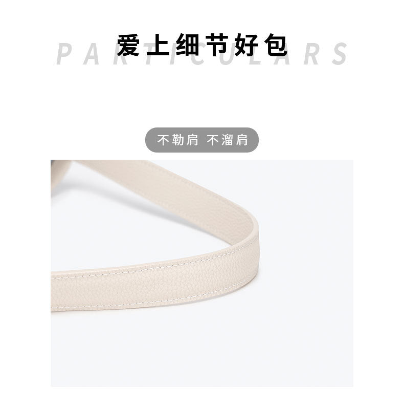 Autumn and Winter Niche row Bucket Bag Top Layer Cowhide Single Shoulder Bag Large Capacity Tote Bag for Women Commuting