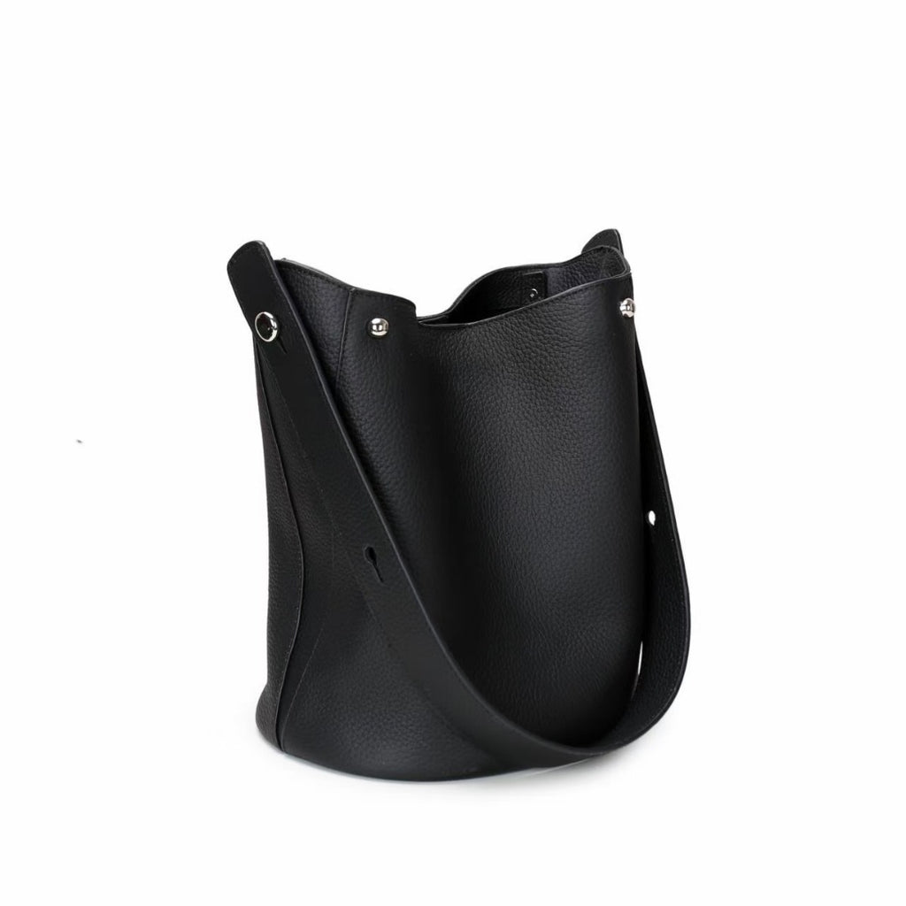 Guangzhou Genuine Leather Women's Bag Large Capacity Tote Bag Top Layer Cowhide Bucket Bag Handheld Shoulder Crossbody Bag Trendy